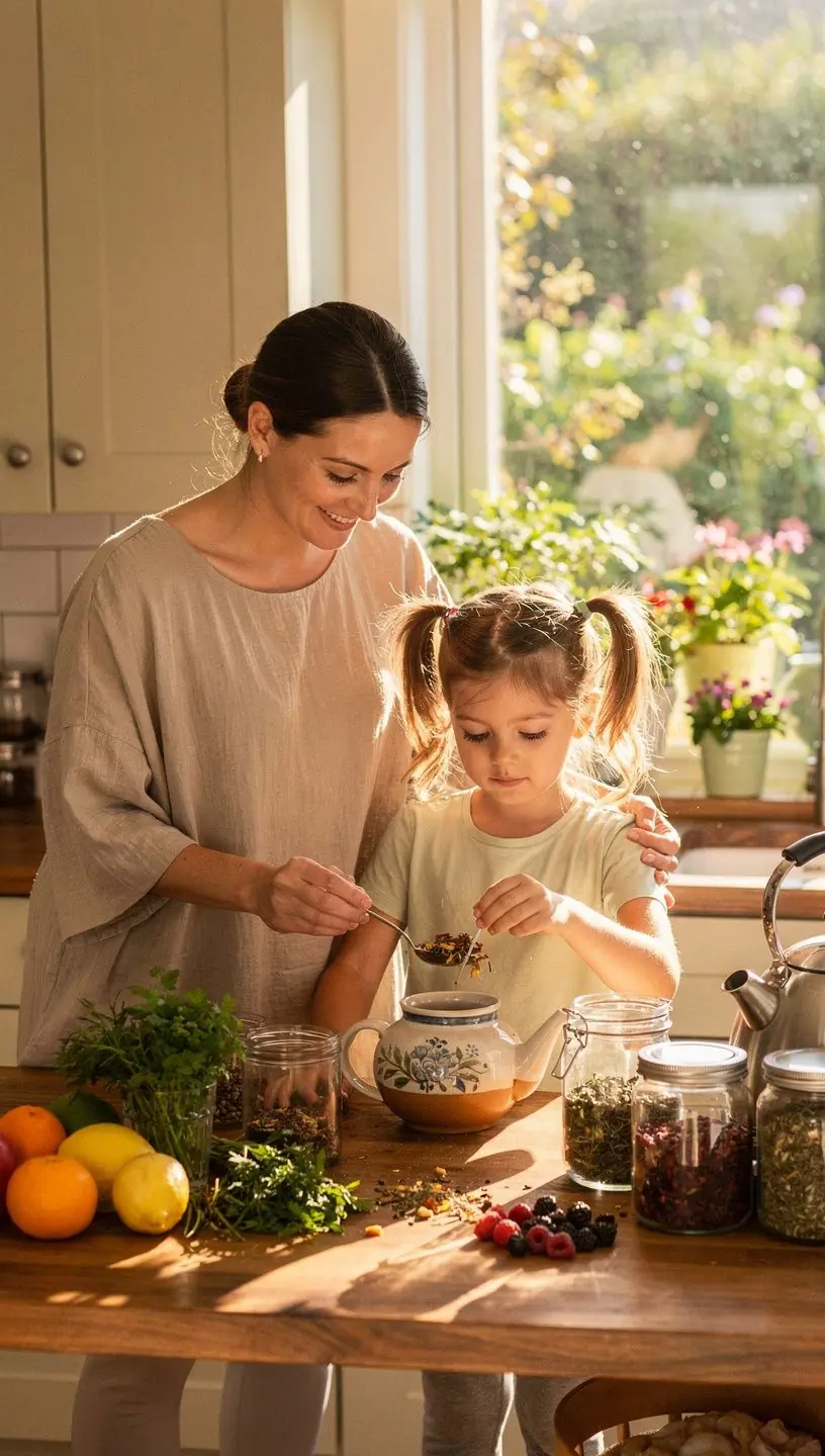 Arbatos lapai, išdėstyti ant natūralios medžiagos fono, pabrėžiantys arbatos kokybę ir natūralumą